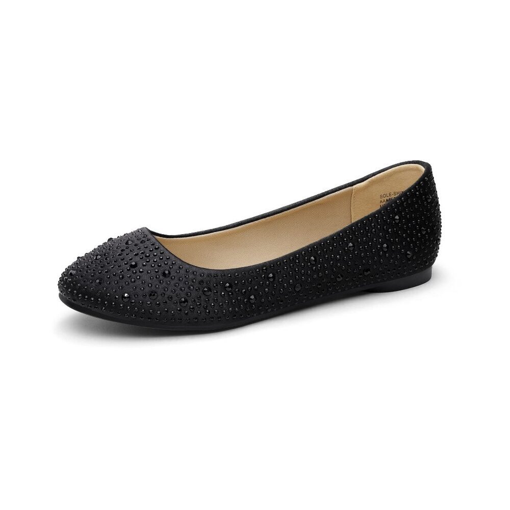 Rhinestone Ballet Flats Wedding Shoes Comfort Fit Size Up